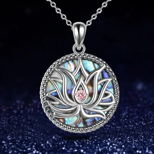 Collier Lotus Argenté Coloré