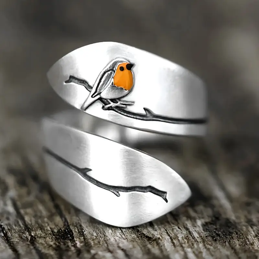 Bague Oiseau Réglable en Argent