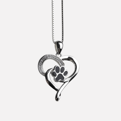 Collier Infini en Acier Inoxydable avec Cœur et Patte