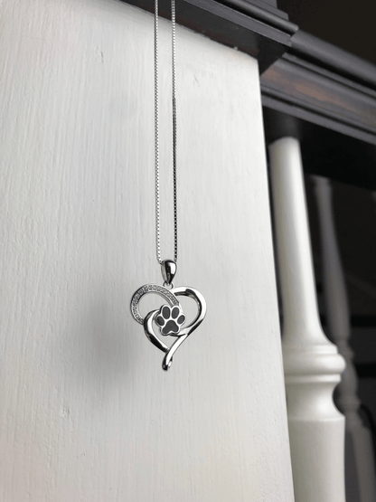 Collier Infini en Acier Inoxydable avec Cœur et Patte