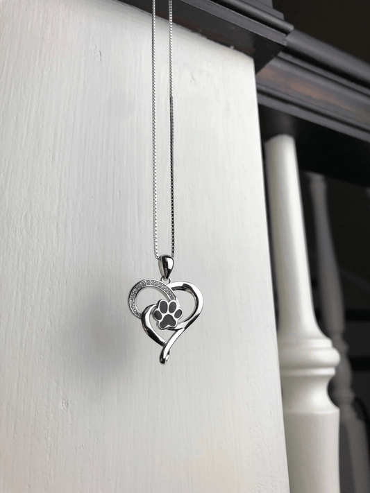Collier Infini en Acier Inoxydable avec Cœur et Patte