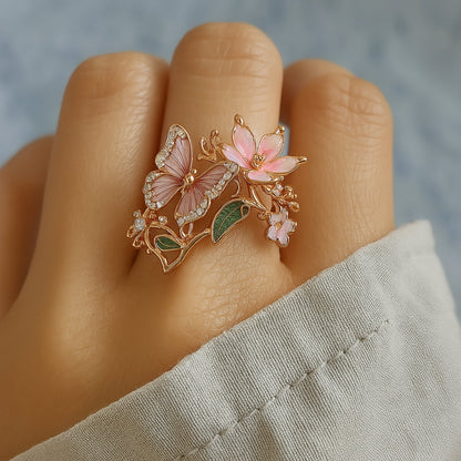 Bague Nature Papillon Lumineux Zirconia