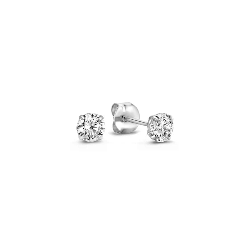 Ensemble de Boucles d'oreilles à Pierre Dara Brillane | Or Blanc