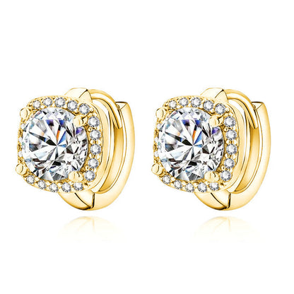 Boucles d'oreilles carrées Nadine | Or Blanc