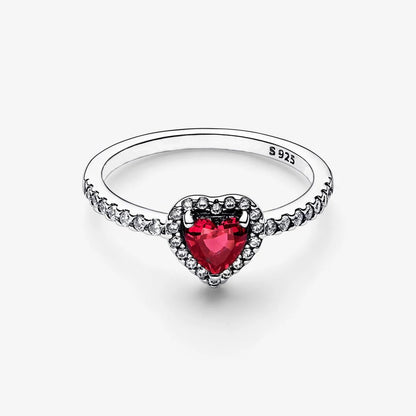 Bague coeur rubis en argent 925