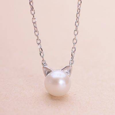 Magnifique Collier Chat Perles avec Boucles d'oreilles + Bague Offertes