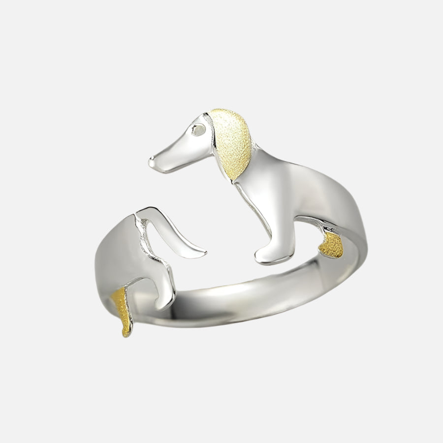 Bague Teckel en Argent Sterling 925 – Taille Réglable