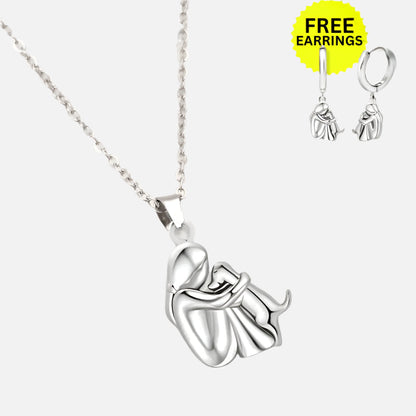 Collier Pendentif Câlin avec Boucles d'oreilles Offertes – Offre à Durée Limitée