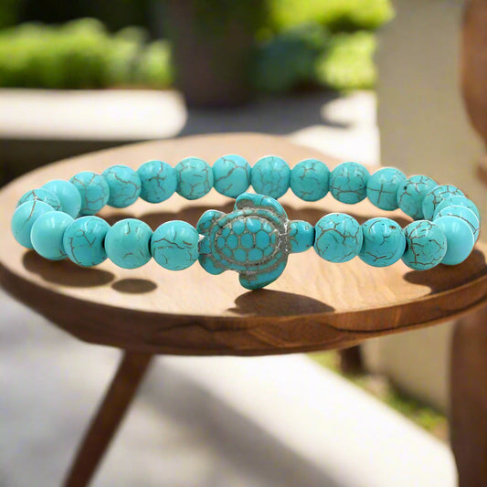 Bracelets Tortue Uniques en Perles de Pierre Naturelle