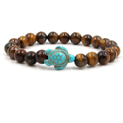Bracelets Tortue Uniques en Perles de Pierre Naturelle