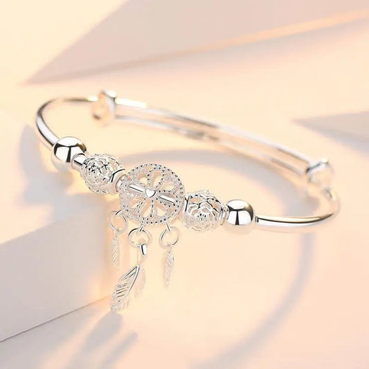 Bracelet attrape-rêves ajustable en argent 925