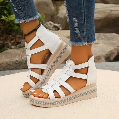 Anne – Sandales à coin avec décorations brillantes pour femme