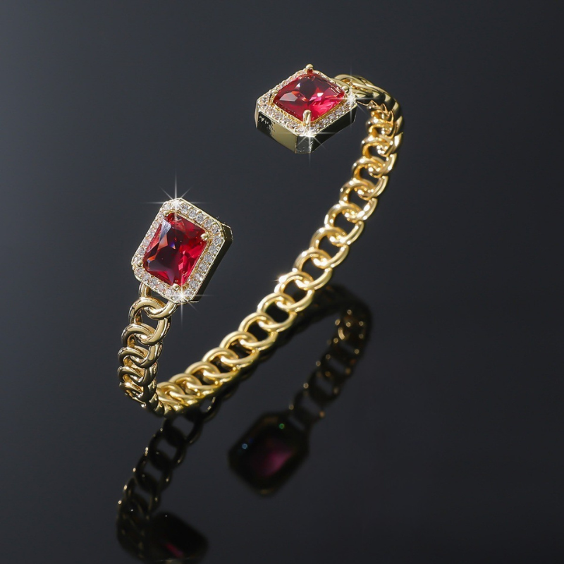 Veloria Bracelet Ouvert Rubis | Or