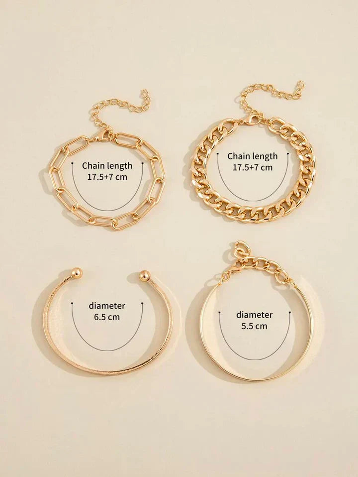 Ensemble de Bracelets Elan Mercer | Or Blanc