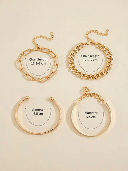 Ensemble de Bracelets Elan Mercer | Or Blanc