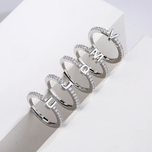 Bague personnalisable ajustable avec initiale