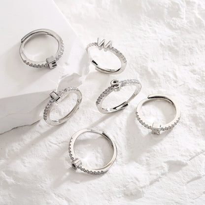 Bague personnalisable ajustable avec initiale