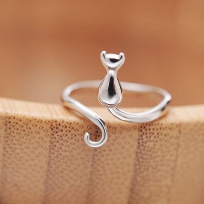 Bague Chat Adorable en Acier Inoxydable