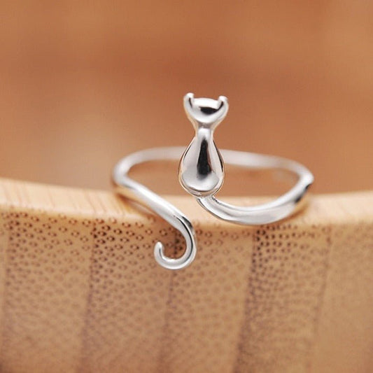 Bague Chat Adorable en Acier Inoxydable