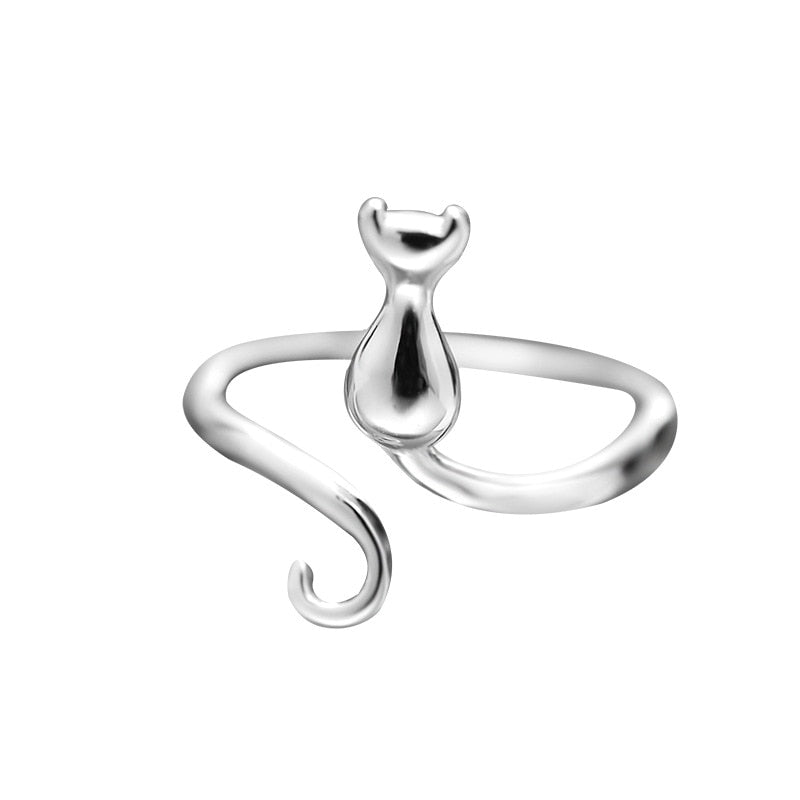 Bague Chat Adorable en Acier Inoxydable
