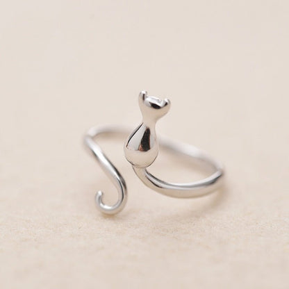 Bague Chat Adorable en Acier Inoxydable