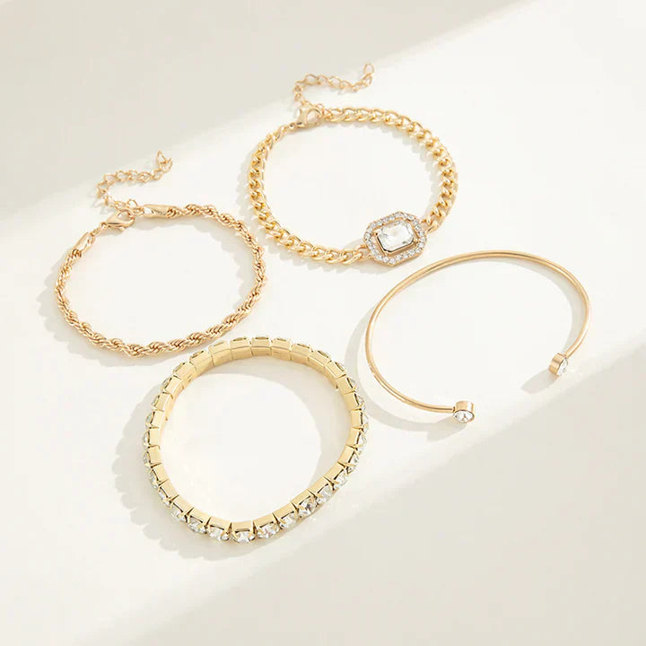 Ensemble de Bracelets Domitia Calvina | Or Blanc