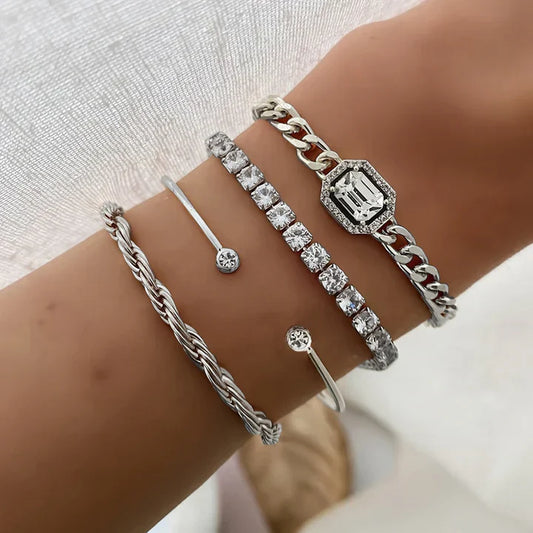 Ensemble de Bracelets Domitia Calvina | Or Blanc